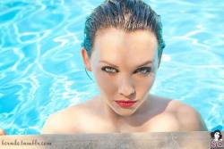 Mellisa swam up close to the edge of the pool, looked directly at Mr. Crude and said, “I seem to have lost my bikini somewhere between here and the other side of the pool. Would you help me find it? There’s a juicy reward in it if you do.”