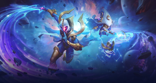 Cosmic Blade Master Yi & Cosmic Enchantress Lulu - Wild Rift Promo Art