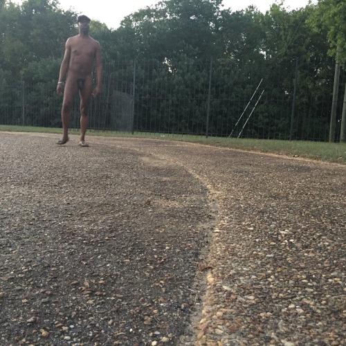 lovesplay:  Love when nudity and public areas meet up   #blackmalenudity