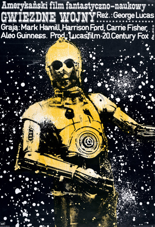 starwars:Somehow C-3PO ended up being the star of this Polish poster for A New Hope.