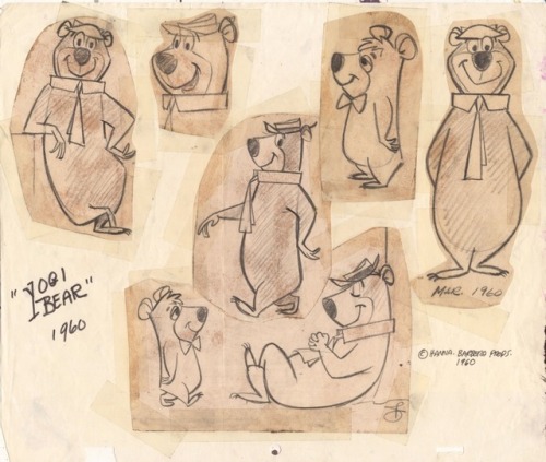 Some vintage Yogi Bear model sheets. We very rarely saw him from any other angle than ¾ turned or in