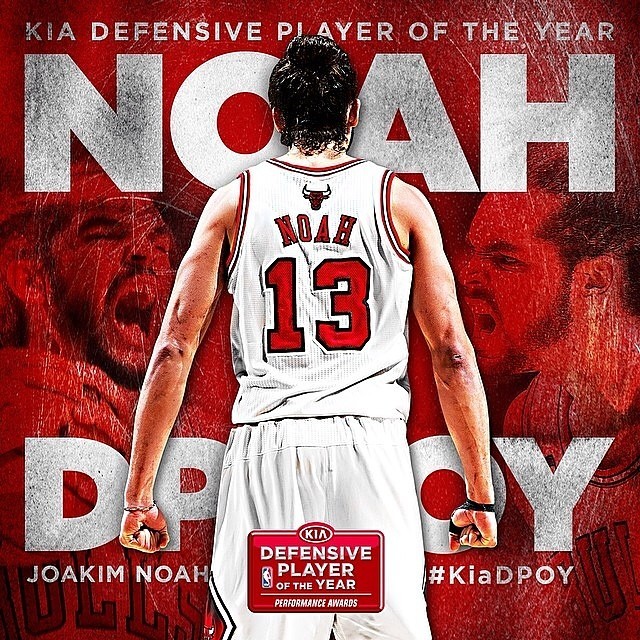 #picoftheday Joakim Noah is the defensive player of the year. #chicagobulls #bullsnation #gobulls #seered