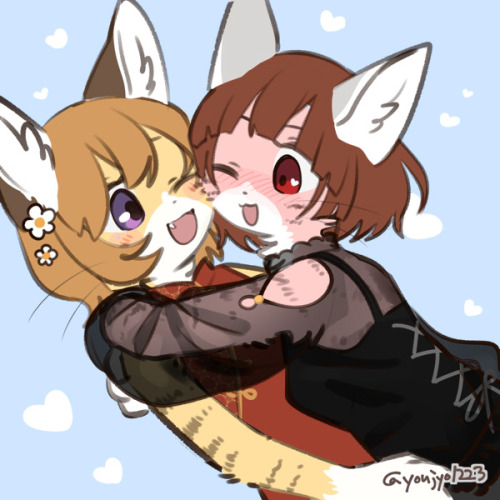  Some more cat hugsAll images are made by me in the imagemaker application on picrew, author うれしいね (