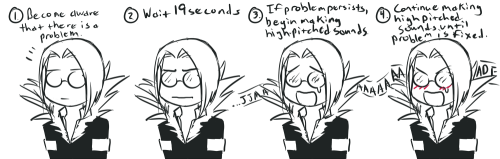 treecko:  oyeatia:   How to solve problems, the Dist way. ~Being a ‘Helpful’ Tutorial as composed by Jade Curtiss Dist the Runny. 