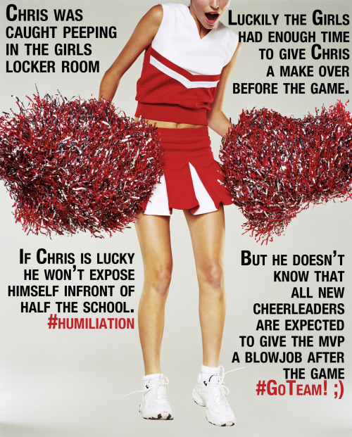 femdomallcaps:Go Team!(Honestly Sports are dumb, But I’d do anything a dominant cheerleader told me 