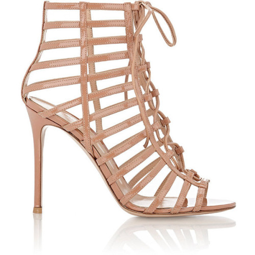 Gianvito Rossi Women&rsquo;s Caged Lace-Up Sandals ❤ liked on Polyvore (see more open toe high h