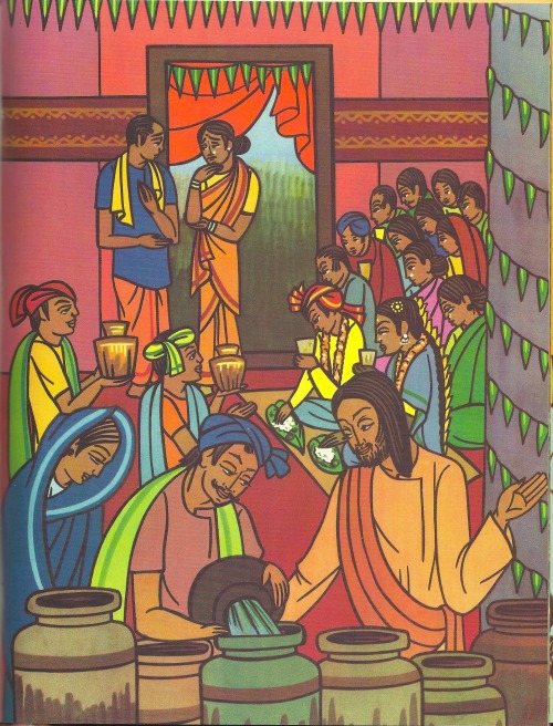 Global Christian Worship Water Into Wedding Wine In Indian Art