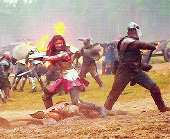 hawkerly:  Thor battles an ancient race of Dark Elves led by the vengeful Malekith who threatens to plunge the universe back into darkness after the events of The Avengers. 