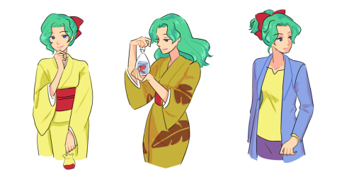 cluelessjellyfish: Some of the outfits that Michiru wore in the anime (excluding Crystal). - Reason: