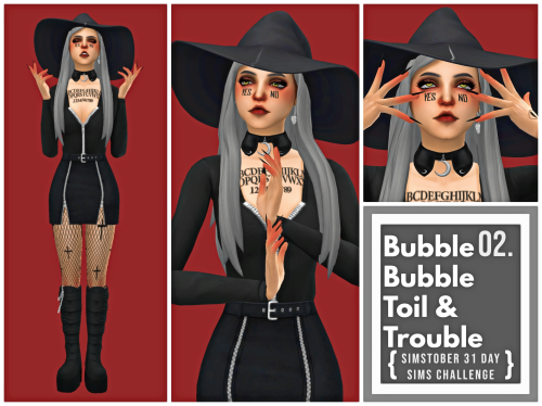 ▶ SIMSTOBER - Day 02. Bubble, Bubble Toil &amp; TroubleFace:Hair (Amora) // Eyeshadow (Macc