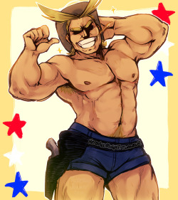 toshinorii-yagi: heroallmight: yeehaw ≛ Those are some really nice guns you are having there ❤❤❤ 