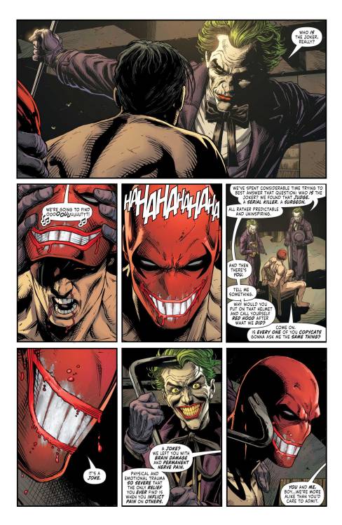 Attacked by Joker, Red Hood - Jason Todd - was captured naked but for his red mask.