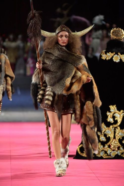 Fur cloaks and boots for an inhabitant of SkagosDolce & Gabbana