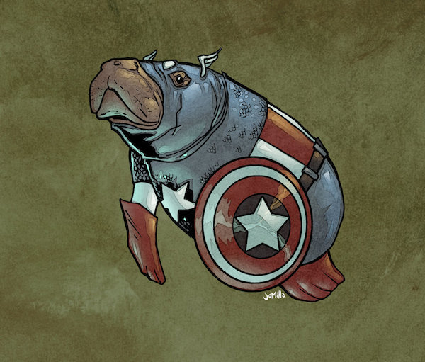 theinturnetexplorer:   Superhero Manatees 