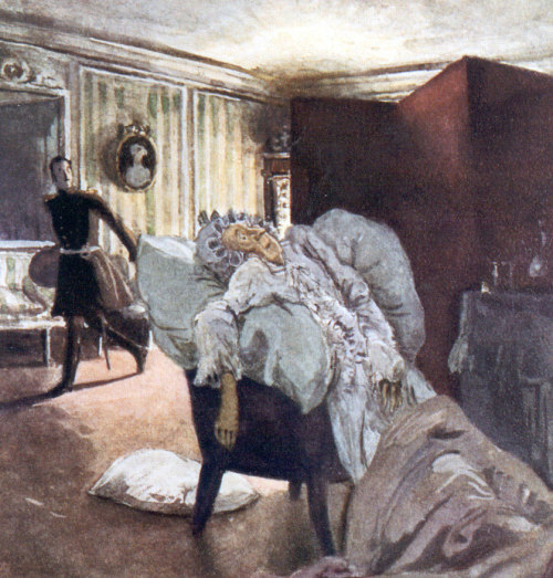 Death of the Countess, 1910, Alexandre BenoisMedium: gouache,leadpoint,pastel,watercolor,paper