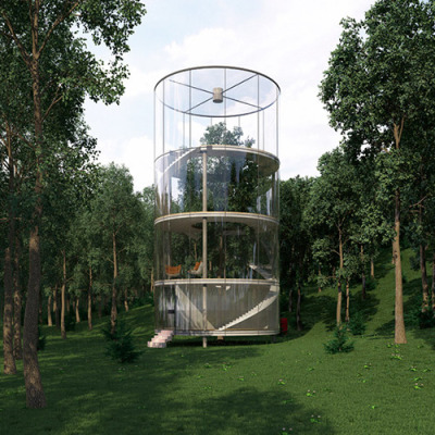 worldoffactsnow:Architect designs childhood dream home built around a full grown tree in the middle of the forest.