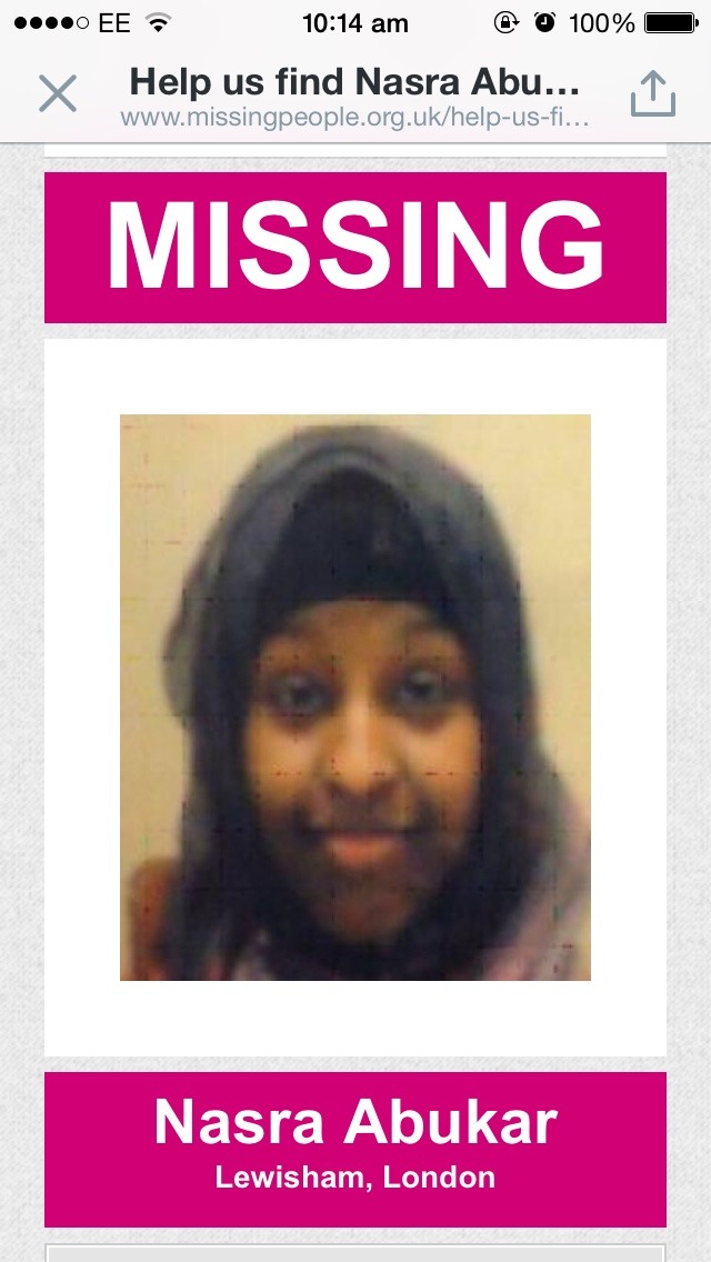 lalelondon:  Please help me find my missing friend Nasra Abukar! She’s been missing