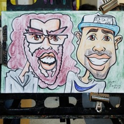 Doing caricatures today at the Malden Music