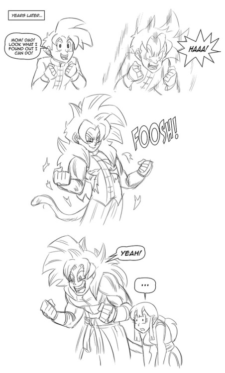   Anonymous said to funsexydragonball: What would Gohan as a baby look like as Ssj4?Somewhat related to Mate of the Monkey King at the same time not. Guess I’m skipping way ahead here. XDI think if Gohan was born in this AU, he would have the ability