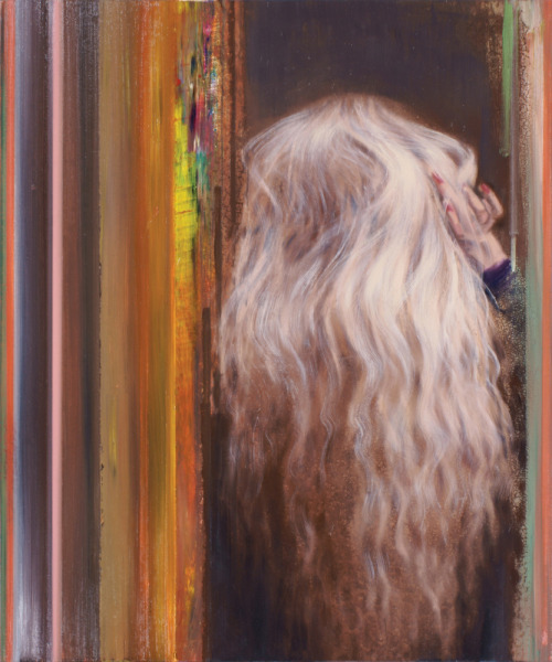 redlipstickresurrected:Attila Szűcs (Hungarian, b. 1967, Miskolc, Hungary, based, Budapest, Hungary) - Blonde in Color Field, 2015, Paintings: Oil on Gesso on Board