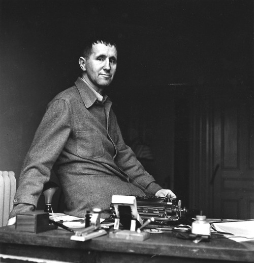  Bertolt Brecht at his desk in exile. Skovsbo Strand 8, Svendborg, Funen, Denmark, 1937. By Fred Ste