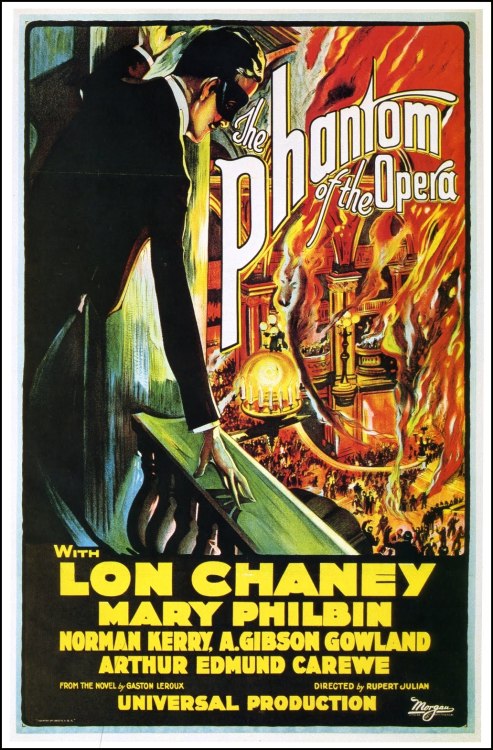 Poster. Phantom of the Opera. USA 1925 / Restoration 1929. Directed by Rupert Julian.Beneath the spl