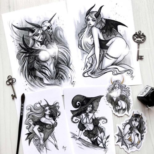 Demons of Inktober ‍♀️ New package for my patrons. Do you want one of these?Next month I will send y