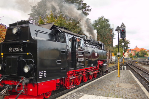 Heading into the New Year. Ins neue Jahr fahren. Happy New Year.Steam train in the Harz Mountains, 2