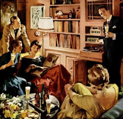 vinylespassion:  Haddon Sundblom - Beer Belongs ad, 1955. 