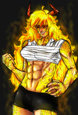 I just wanted to draw glowy tattoos and Yang,