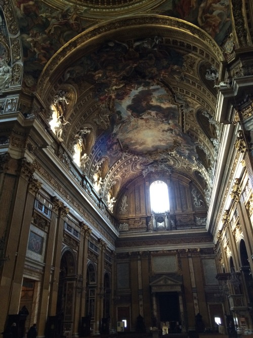 il gesù. last pic is of an angled mirror on the ground, reflecting the incredible ceiling fresco