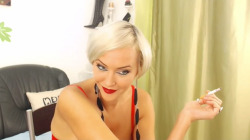 Hot blonde MILF smoking and teasinghttp://www.bangmecam.com/chat/MichelleKinkyhttp://www.bangmecam.com/modelswanted