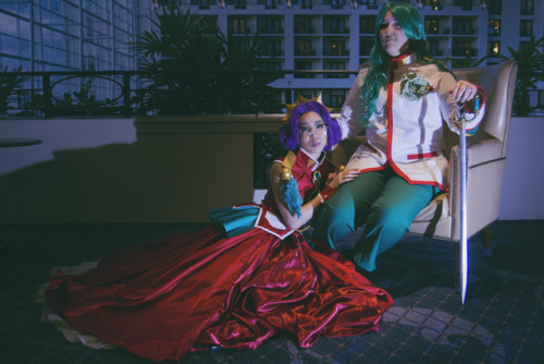 @supitscarrie and @cosmicoco as Saionji and Anthy, respectively, from Katsucon 2016. A lovely shoot.