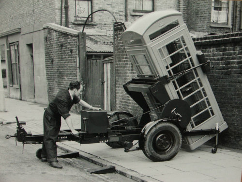 back-then: Installing a K6 Phone Box London, England c.1930s