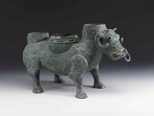 fablesandgables:Ritual wine container in the shape of a buffalo - Unknown Chinese Artist, early 5th 