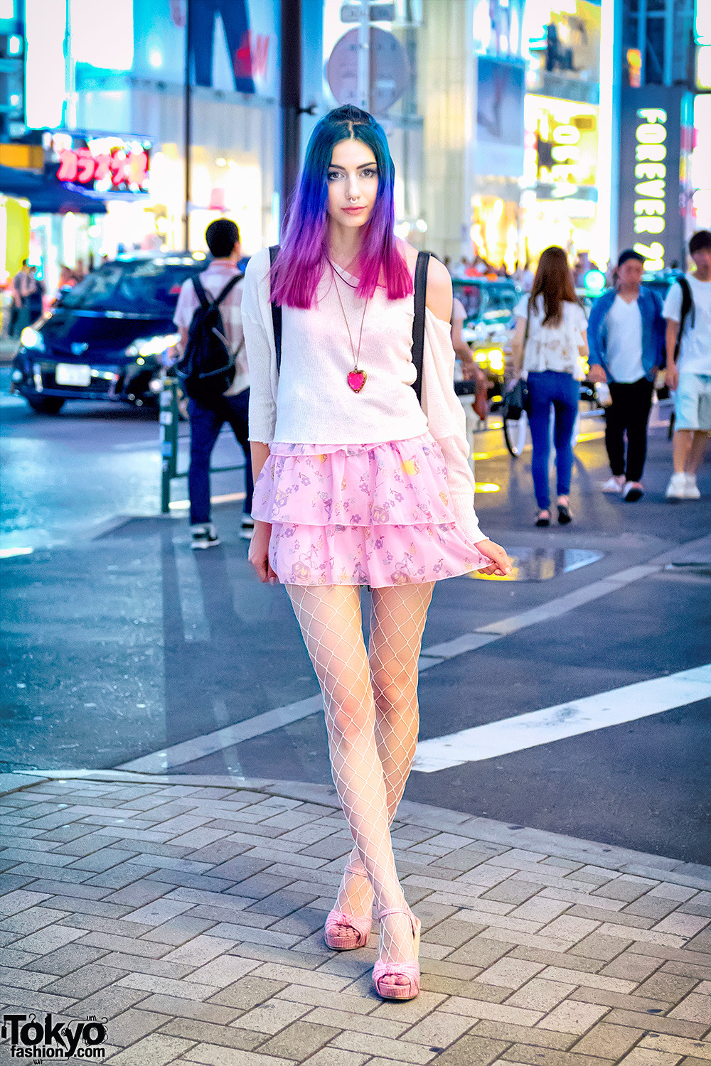 tokyo-fashion:  6%DOKIDOKI shop girl Manon on the street in Harajuku wearing a knit