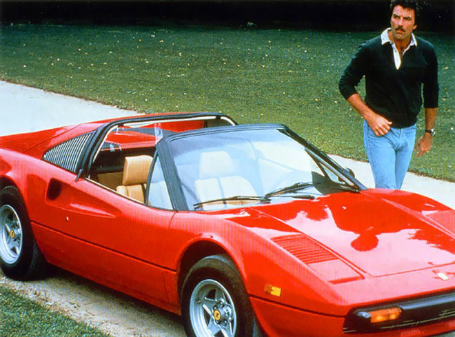 Mito anni 80&rsquo;         Magnum p.i.   Ferrari testa rossa   Thewolf