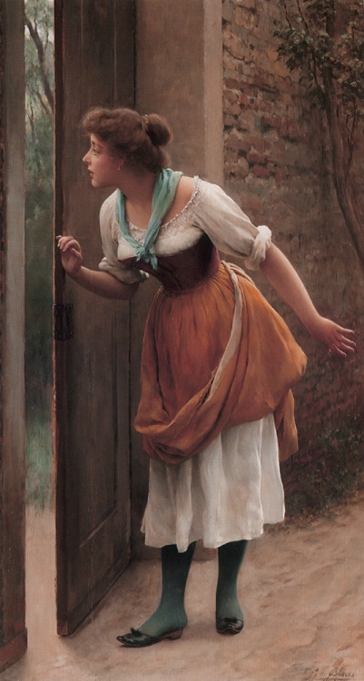 The Eavesdropper by Eugene de Blaas