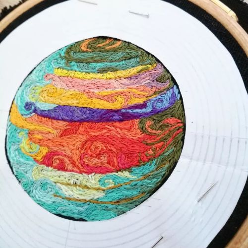  “Saturn”WIP…I’m working on this embroidery since 15h00 now and I’m s