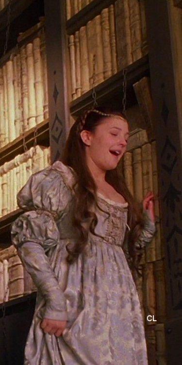 costumeloverz71:Danielle’s (Drew Barrymore) Blue brocade gown… Ever After (1998).. Cost