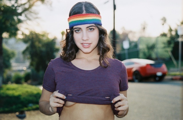 americanapparel:  Taylor wearing the Rainbow Loop Terry Headband, Unisex Tri-Blend
