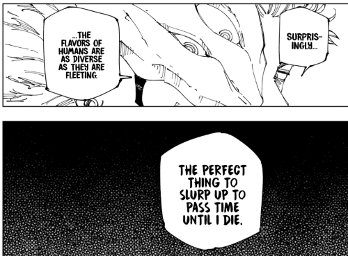 Sukuna calling humans food.
Ch 238 Pg 15