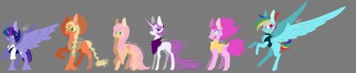 texasuberalles:  Mane 6 inspire by Trainerfairy Dustcloud Heybell Softpeach Royal Silver Bubblegum Banana Rainbow Rip 