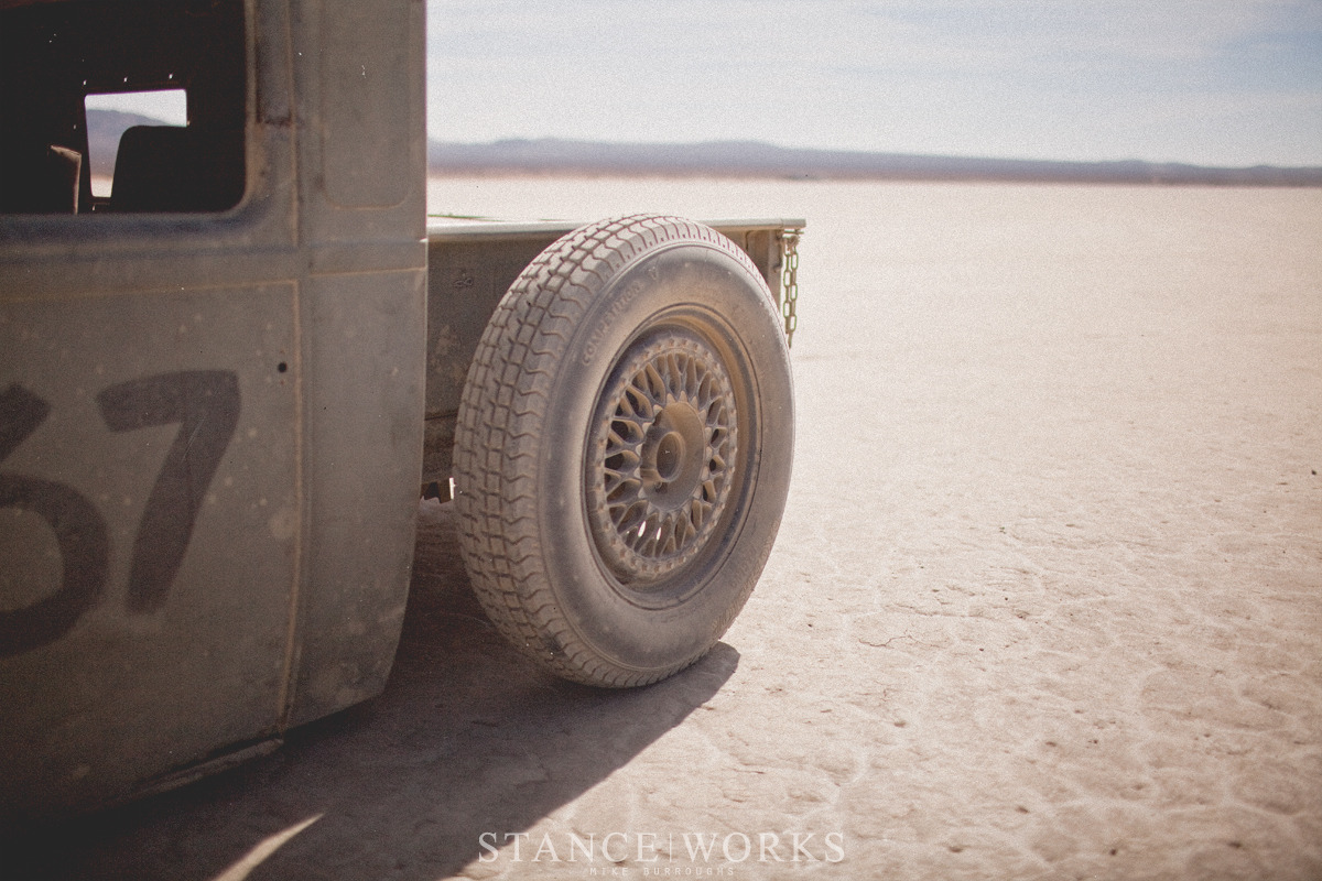 the80sareforever:  My heart and soul on the El Mirage Dry Lake Bed. http://www.stanceworks.com/2013/05/mike-burroughs-ford-hot-rod-bmw-model-a/