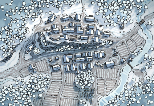 2minutetabletop: Welcome to Poacher’s Crest, a vibrant town map with summer and winter version