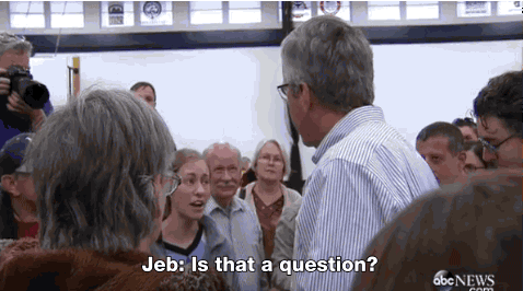 davosseaworthofficial:  smidgetz:  salon:  Student confronts Jeb Bush on George W’s legacy of unrest in the Middle East    I have no clue why Jeb is doing this to himself Bush II legacy is way too toxic. You can’t win even with republicans Jeb shit