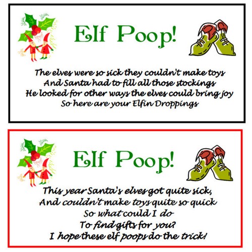 DIY Last Minute Christmas Poop Poems and Candy for Stocking Stuffers. Grownups may not like these bu