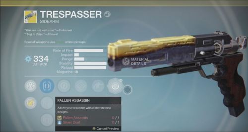 TrespasserSidearmCurrently dropping before Rise of Iron goes live. It seems quite a few players are 