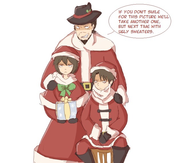 ask-mama-rivaille:   This was so fucking painful.Transparent Christmas Card from
