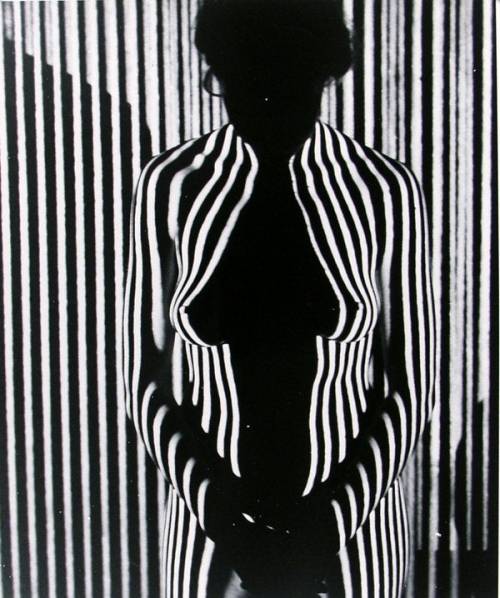 Martin H. Miller aka Martin Miller (American, 1917-2005, b. USA) - Striped Light Nude, No. 1, 1960, 